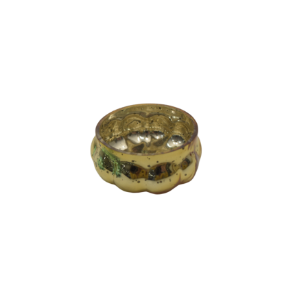 Glazen Bolvormig Theelichthouder Gold 5x3 cm