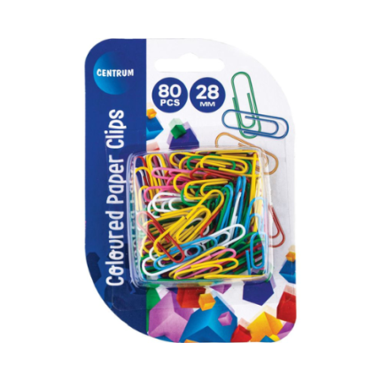 Centrum Paperclips 28mm 80 Stuks Gekleurd