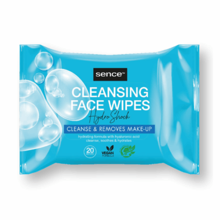 Sence Cleansing Face Wipes Hydro Shock 20 stuks verpakking op witte achtergrond