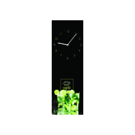 Wandklok van Glas met Print 20x60 cm