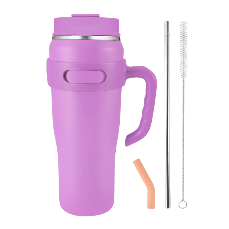 L0913006P-1 Thermosbeker met Rietje & Handvat 1200 ml - Afbeelding 1