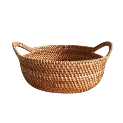 Ronde Rieten Mand met Handvat 27x25x8 cm