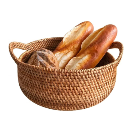 Ronde Rieten Mand met Handvat 29x27x12 cm