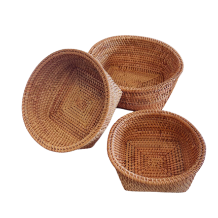 Rieten Opbergmanden 3 Stuks
