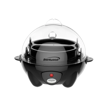 Brentwood TS-1045BK elektrische eierkoker 7-ei 360W met auto shut off, éénknopsbediening, stapelbare trays, omelet tray en BPA-vrij design