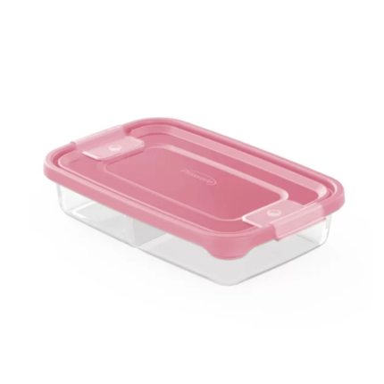 Plasvale Plastic Vierkant Bakje met Deksel 1.4 liter