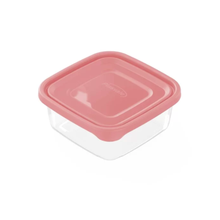 Plasvale Plastic Vierkant Bakje met Deksel 0.25 liter
