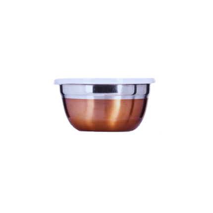 Home Basics Stainless Steel Kom met Deksel Copper 18cm