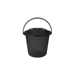 Plasvale Emmer Zwart met Deksel 2.5 Liter