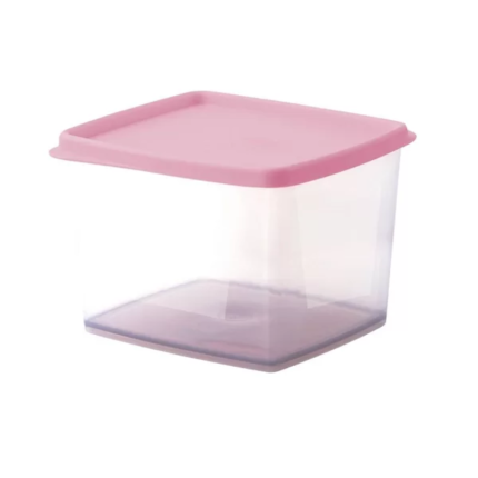 Plasvale Plastic Vierkant Bakje met Deksel 0.8 liter