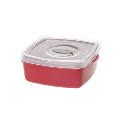 Plasvale Plastic Vierkant Bakje met Deksel 1.3 liter