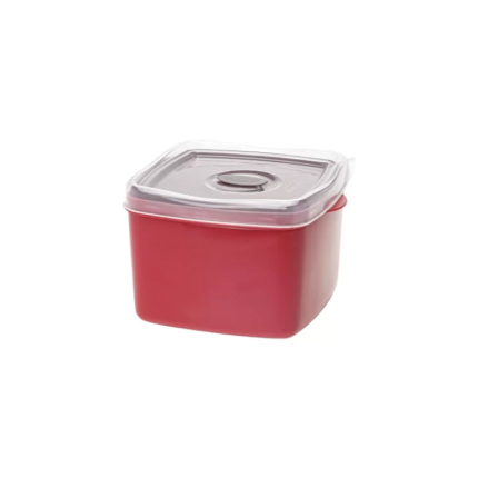 Plasvale Plastic Vierkant Bakje met Deksel 0.6 liter