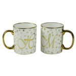 Keramiek Mok Wit Goud Met Letters