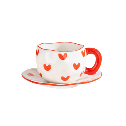 Porseleinen Mok met Schotel 300 ml