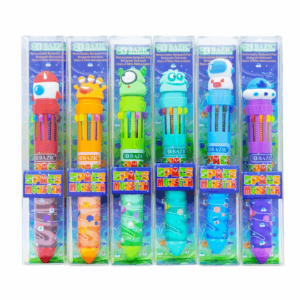Bazic 10-in-1 kleurenpen met Space Monster design en klikmechanisme