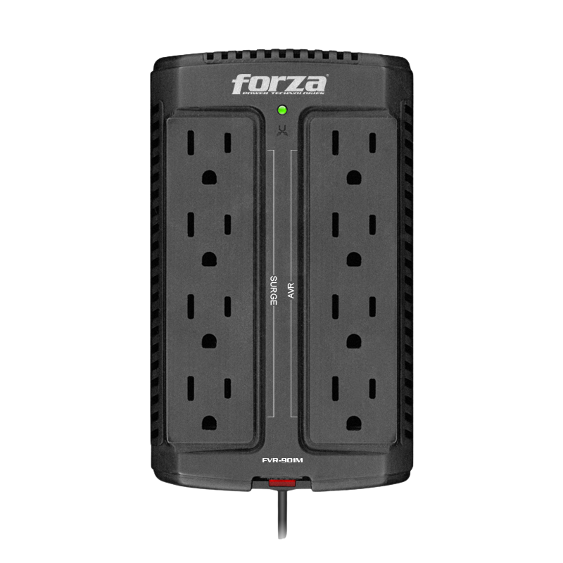 798302107977 Forza automatische spanningsregelaar – 900VA / 450W – met 8 stopcontacten en wandmontage
