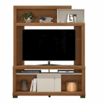 Linea Wandmeubel Laguna met Freijó en Off White afwerking, modern design voor de woonkamer