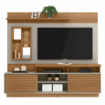 Linea Wandmeubel Eldorado met Nature en Off White afwerking, modern zwevend wandmeubel voor de woonkamer