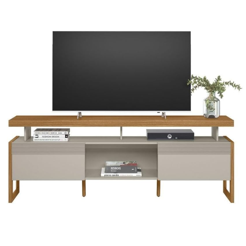 810003060207039 Linea Televisietafel Esmeralda met Nature en Off White afwerking, modern TV-meubel voor de woonkamer