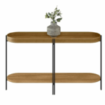 Linea Consoletafel Mônaco in Nature Fosco houtafwerking, moderne smalle tafel voor hal of woonkamer