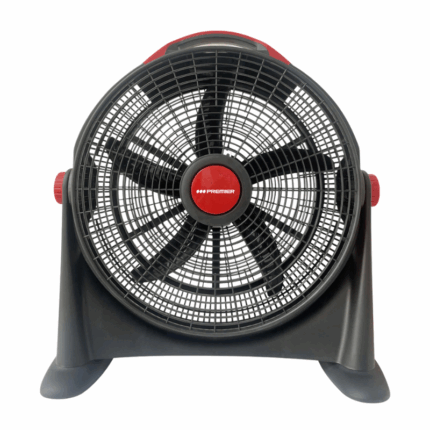 Premier vloerventilator 20 inch – zwarte ventilator met 5 bladen, kantelfunctie en 3 snelheden