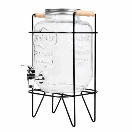 Glazen drankdispenser met kraan voor limonade of sap