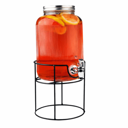Glazen drankdispenser met kraan voor limonade of sap
