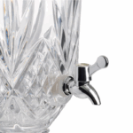 Crystal beverage dispenser with tap for juice or water