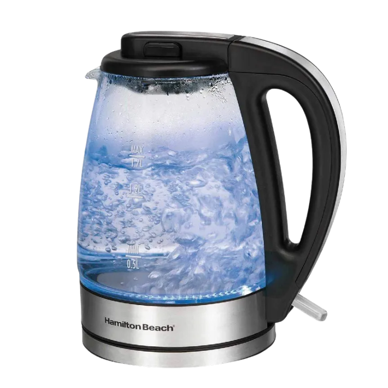 Hamilton Beach Draadloze Elektrische Waterkoker 1.7 Liter (HB40865) – Moderne waterkoker met kalkfilter, automatische uitschakeling en 360° basis
