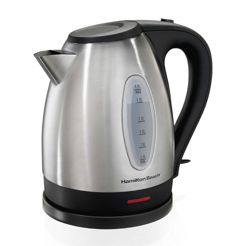 Hamilton Beach Draadloze Elektrische Waterkoker 1.7 Liter (HB-40880) – Moderne waterkoker met verborgen verwarmingselement, automatische uitschakeling en 360° basis