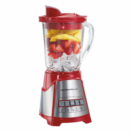 Hamilton Beach Blender 40 Oz Rood – krachtige blender met glazen kan en 2 snelheden in opvallend rood design