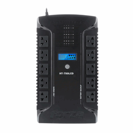 Interactive UPS 750VA beschermt tegen stroomuitval- • 450W UPS met 12 stopcontacten en USB-aansluiting
