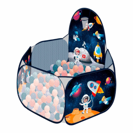space thema ballenbak met 100 gekleurde ballen voor kinderen
