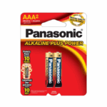 Verpakking van 2 Panasonic Alkaline Plus Power AAA-batterijen (1.5V)