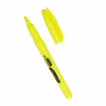 12 Bazic gele markeerstiften met pocketclip in pennenstijl