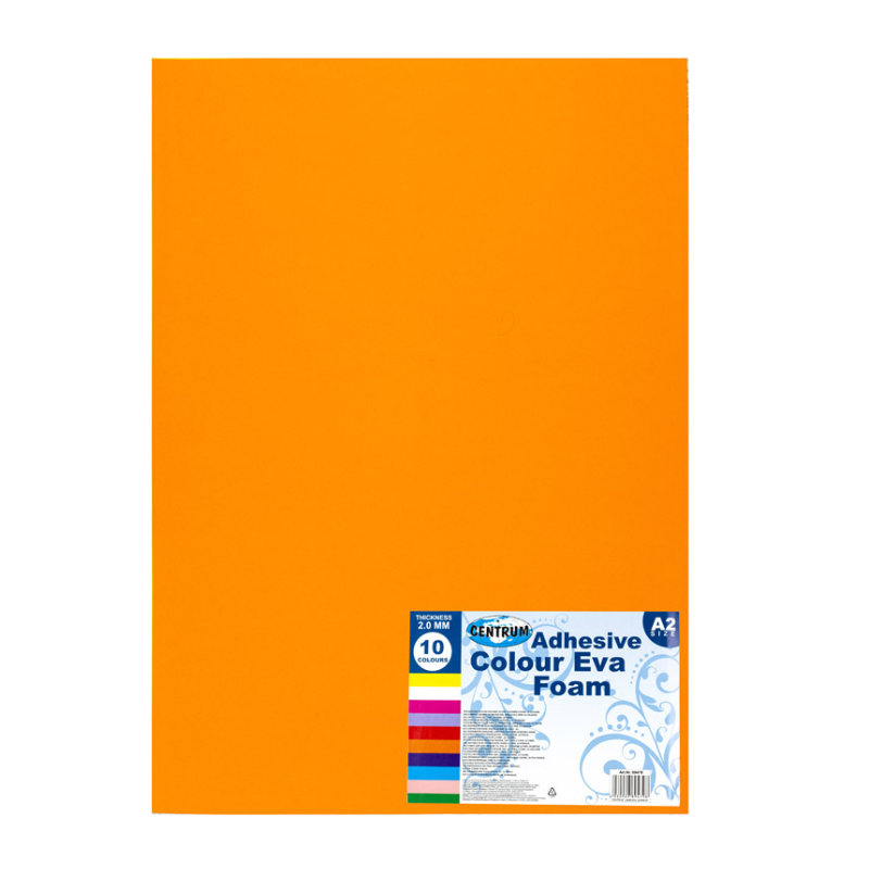 551589479 Zelfklevend EVA foam in 10 kleuren – A2 formaat, 2 mm dik – knutselmateriaal