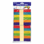 Set van 100 gekleurde houten knutselstokjes voor creatief gebruik