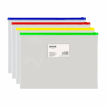 Centrum documentenmap met ritssluiting, transparante A4 map voor papieren