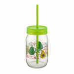 Plastic drinkbeker met deksel en rietje – 370 ml Qlux