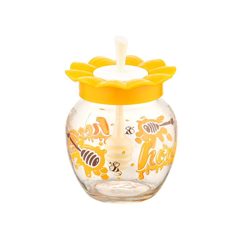 C00180 legant honingpotje van Qlux met honingdipper – 370 cc