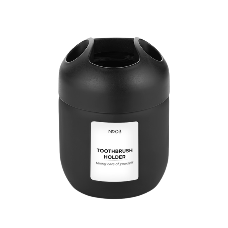 C00520 Qlux Tandenborstelhouder met 3 Vakken en Deksel – Badkamer Organizer