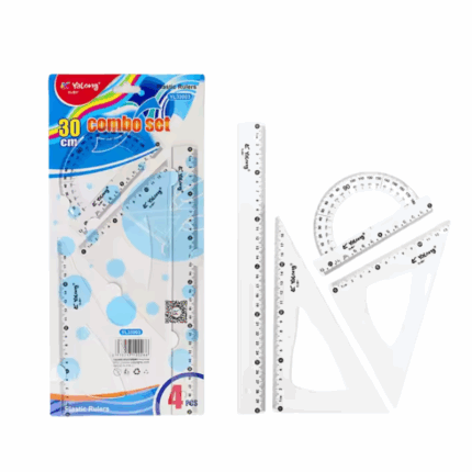yalong geometrieset met liniaal geodriehoek gradenboog en tekendriehoek