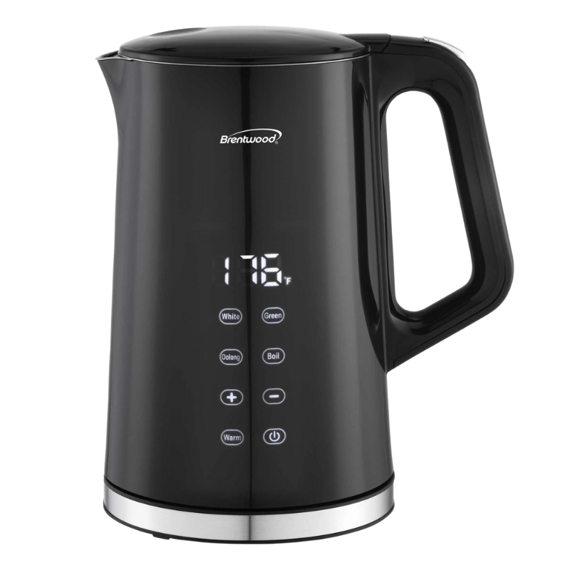 KT2015DBK Brentwood Digitale Elektrische Waterkoker 1.7L Zwart met touchscreen en temperatuurregeling