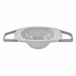 Qlux vergiet met uittrekbare handgrepen, 2.5 liter inhoud, kunststof vergiet in grijs/wit voor gebruik boven de gootsteen