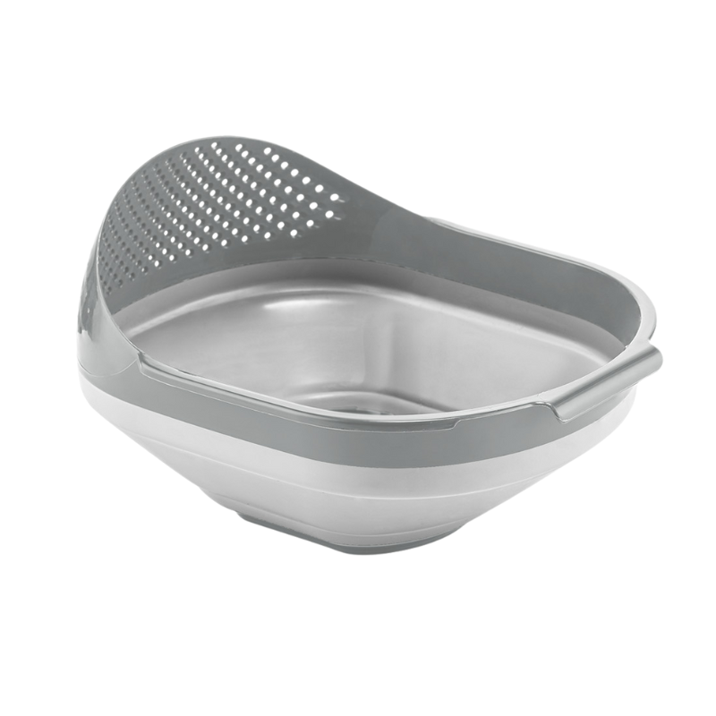 L007572 Qlux inklapbare rijstzeef 3000 ml – groot siliconen vergiet