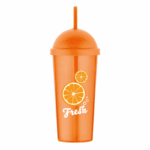 Qlux drinkbeker met rietje en deksel – 700 ml inhoud