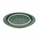 Qlux rond inklapbaar vergiet 6.5 liter in grijs/wit, kunststof en siliconen, ruimtebesparend ontwerp voor keuken en camping