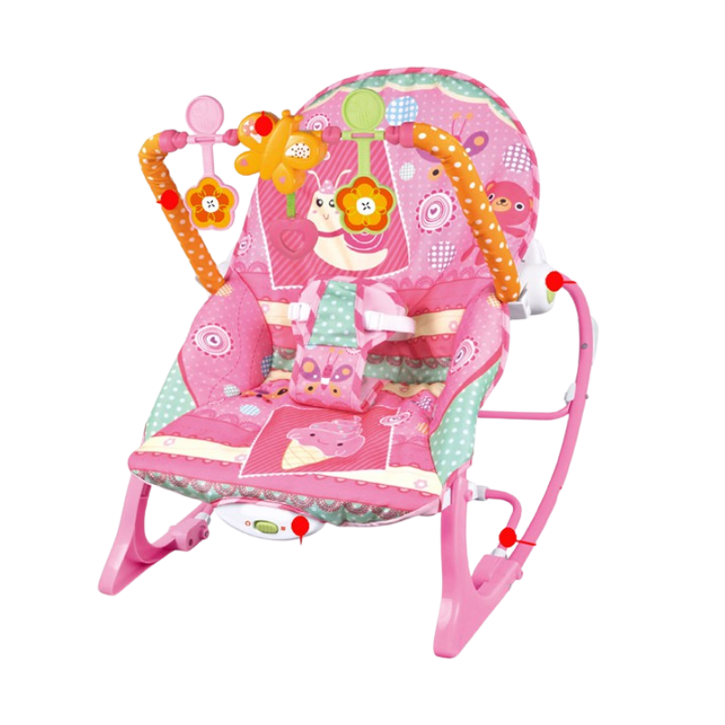 L112190 Babywipstoel met speelboog en hangspeeltjes in neutrale kleuren