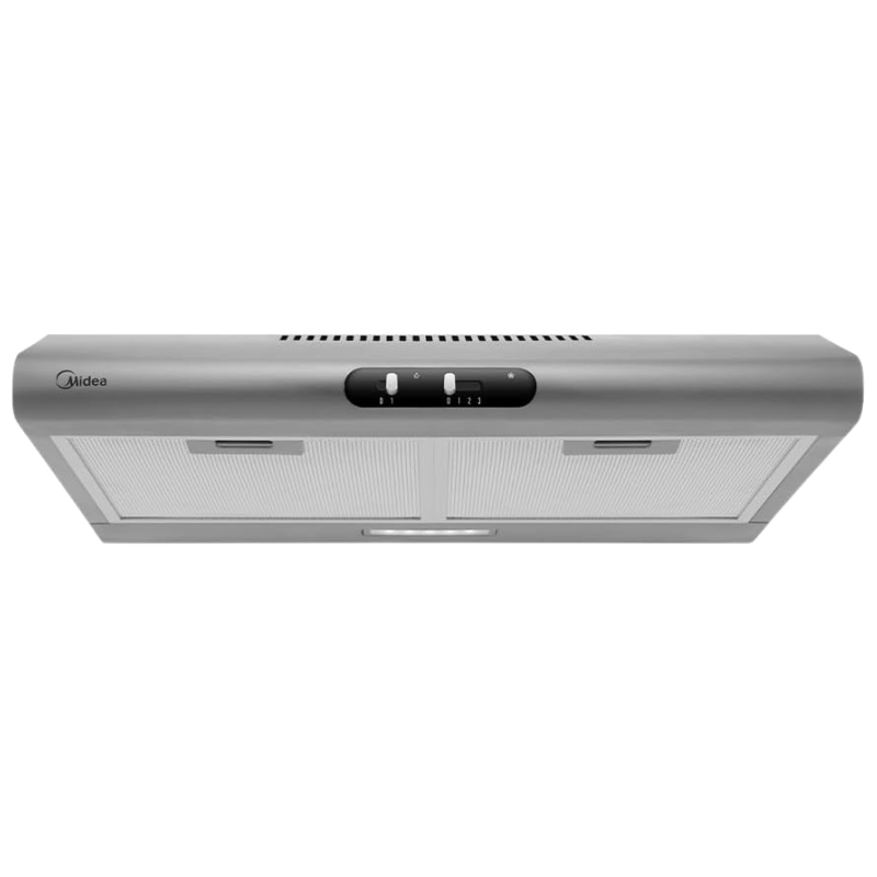 MJUD30S3GS Midea Onderbouw Grijze / Stainless steel Afzuigkap 75 cm met aluminium vetfilter en LED-spot