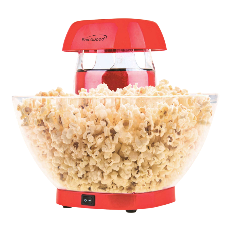 PC490R Brentwood Popcornmaker 24 Cups – Rood met serveerkom